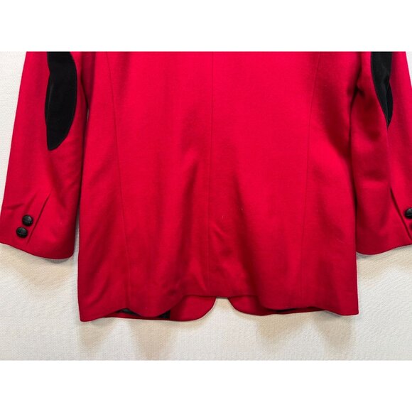 Charles Klein Women's Old Money Blazer Size 10 Red Black Velvet Collar - Picture 12 of 12